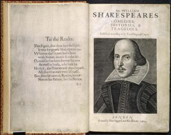Shakespeare first folio title page introduction
